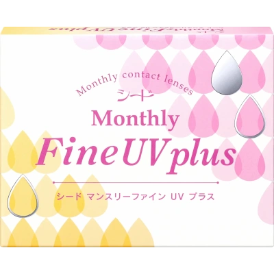 Áp tròng 1 tháng SEED MonthlyFine UV Plus – hộp 3 chiếc, mặt trước