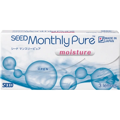 Áp tròng 1 tháng SEED MonthlyPure Moisture – hộp 3 chiếc, mặt trước